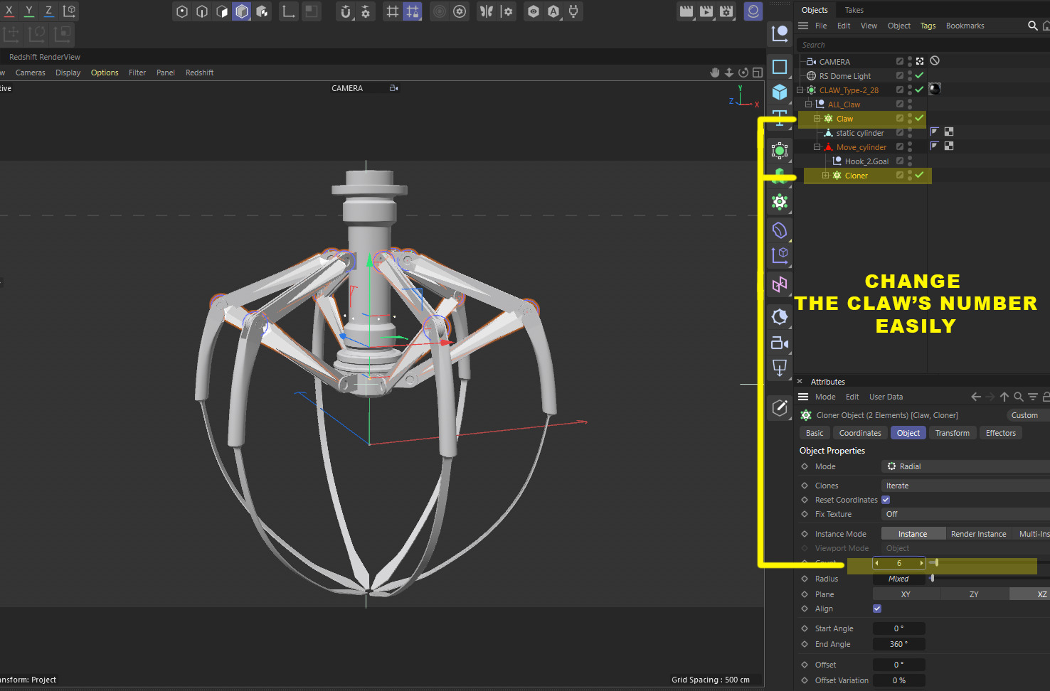 Metal Claw 28 with RIG 3D model_2