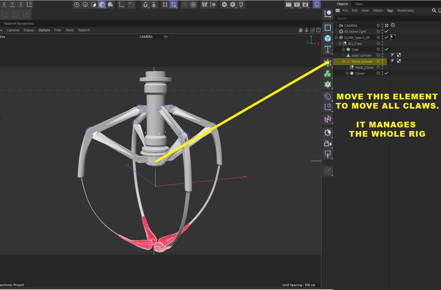 Metal Claw 29 with RIG 3D model_3