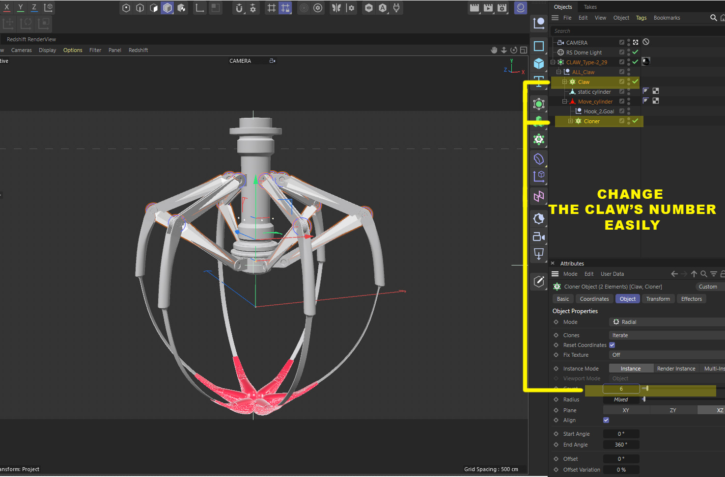 Metal Claw 29 with RIG 3D model_2