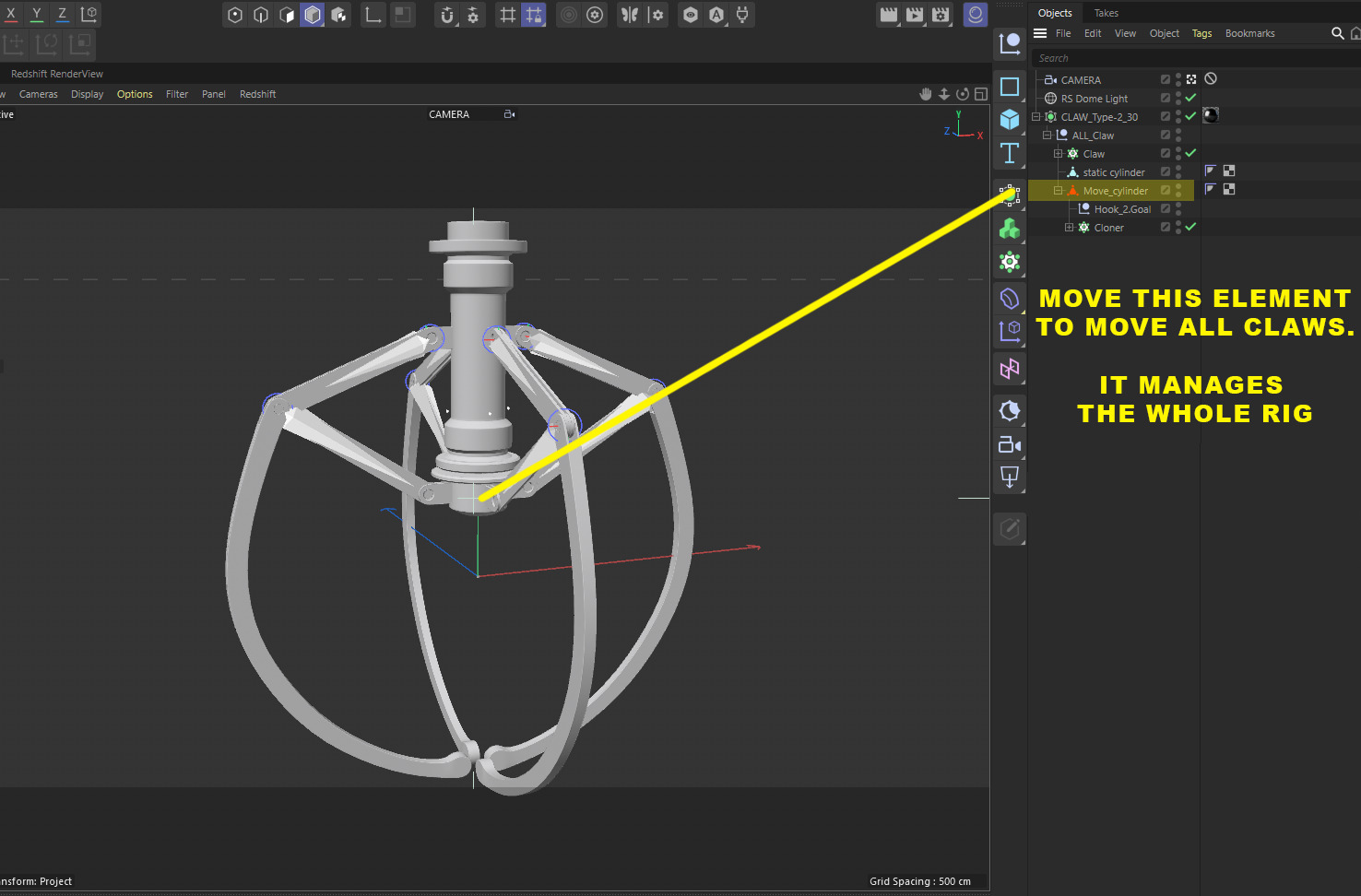 Metal Claw 30 with RIG 3D model_3