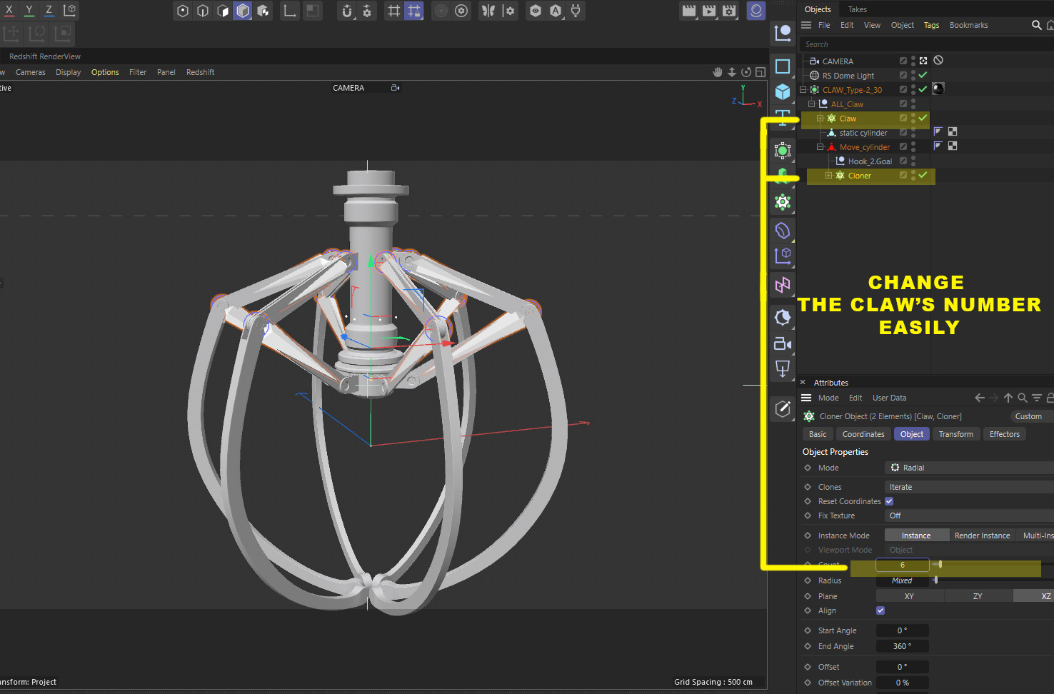 Metal Claw 30 with RIG 3D model_2