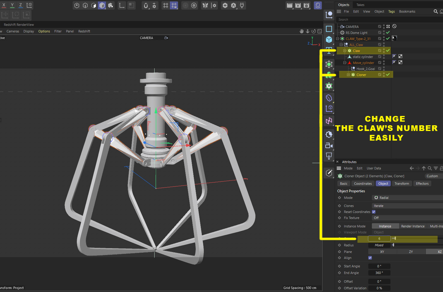 Metal Claw 31 with RIG 3D model_2