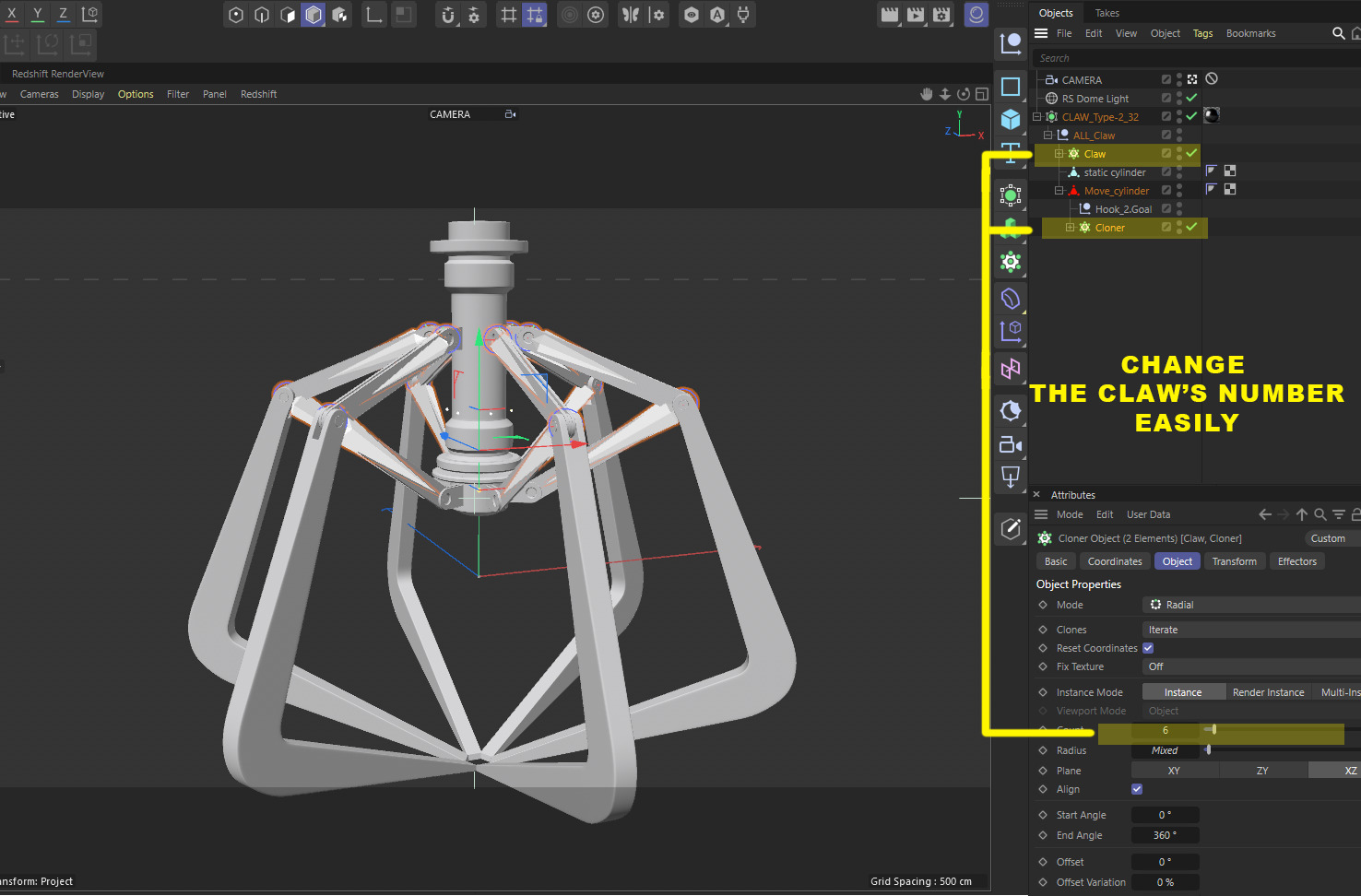 Metal Claw 32 with RIG 3D model_2
