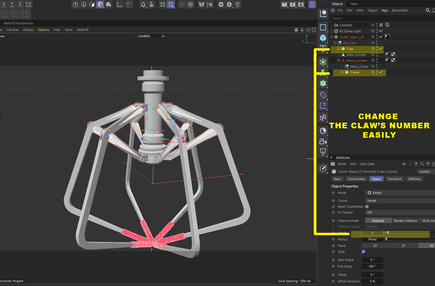 Metal Claw 33 with RIG 3D model_2