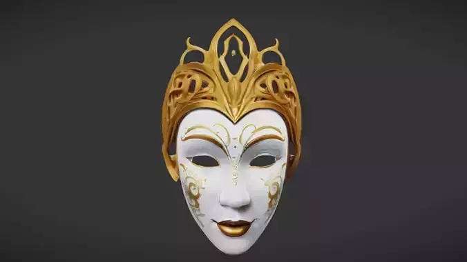 Ornate Venetian Mask Low-poly 3D model