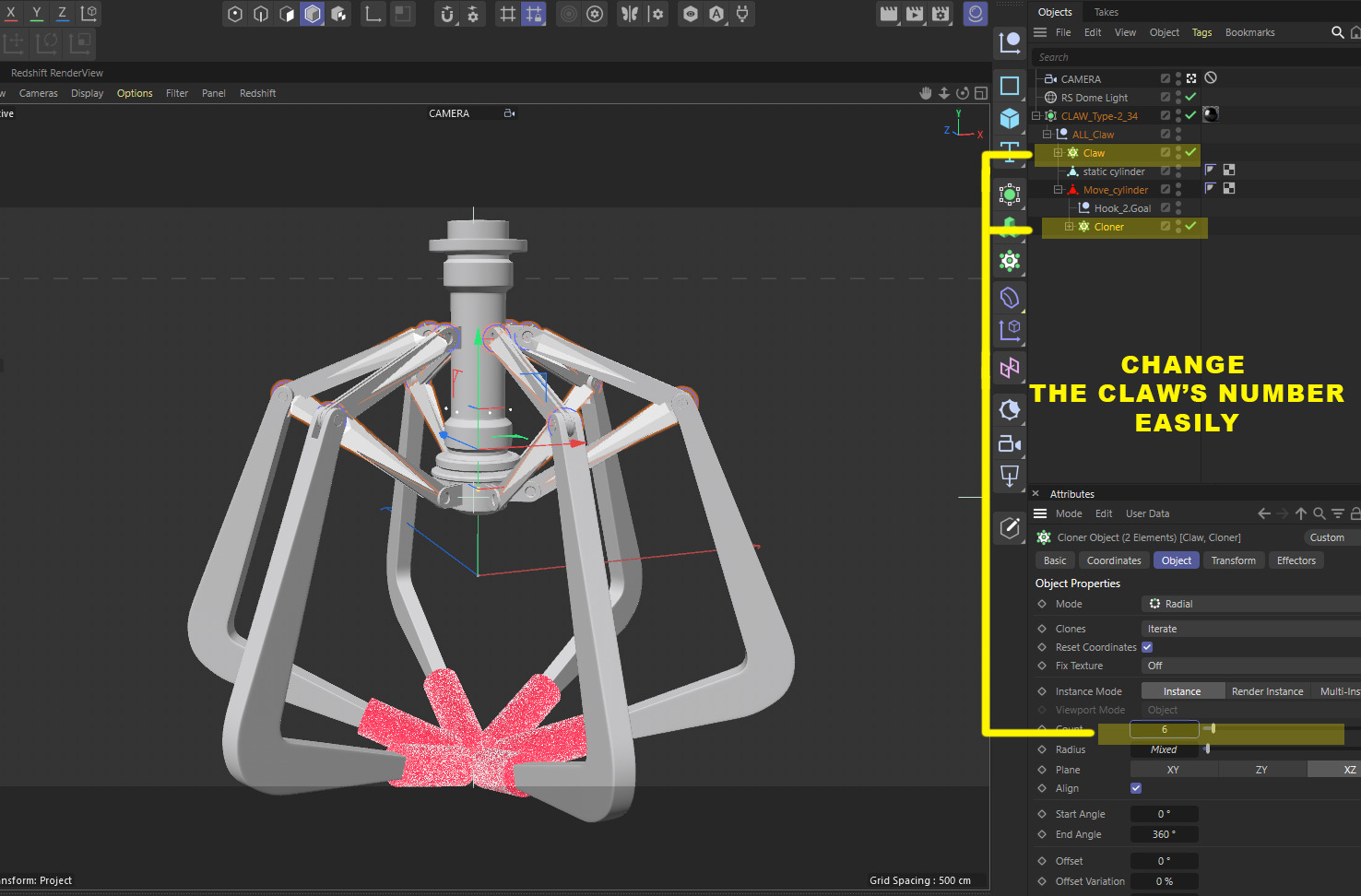 Metal Claw 34 with RIG 3D model_2