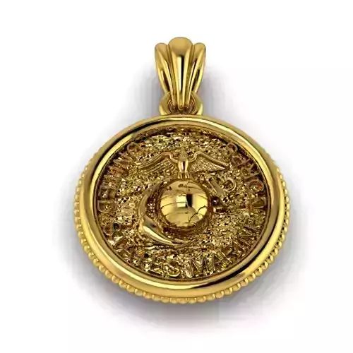 USMC EMBLEM - US ARMED FORCES 3D jewelry pendant necklace 3D print model
