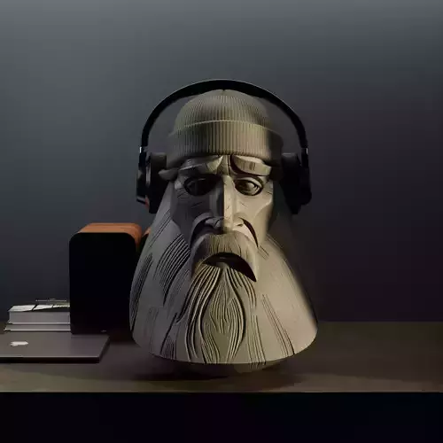 The Fisherman - Bust Headphone Stand - Bearded Man