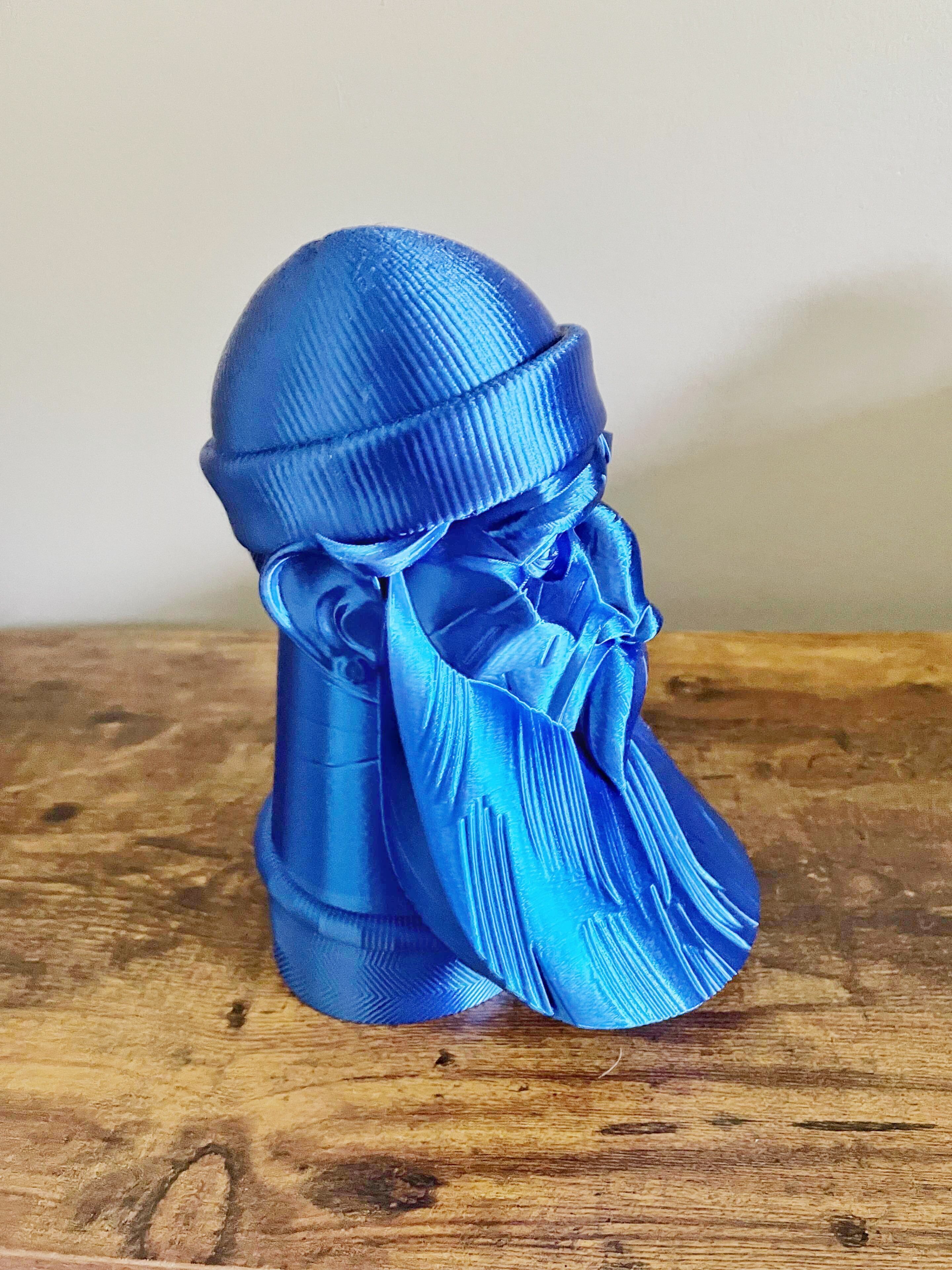 The Fisherman - Bust Headphone Stand - Bearded Man 3D print model_6