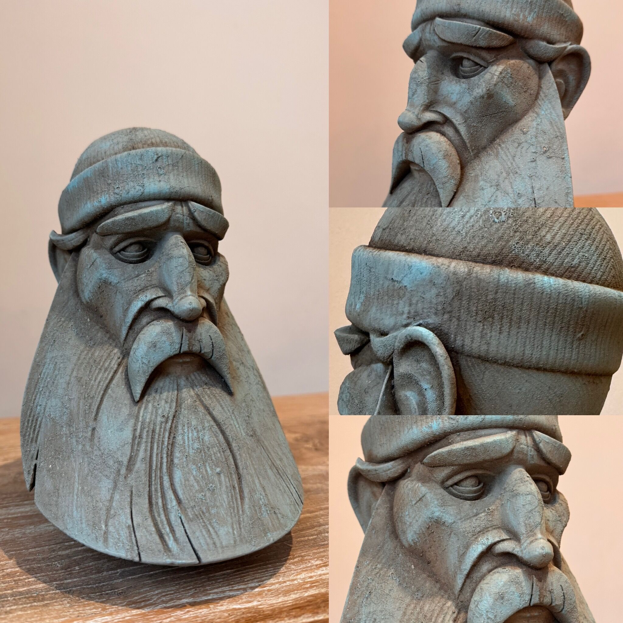 The Fisherman - Bust Headphone Stand - Bearded Man 3D print model_3