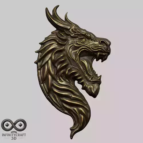 Dragon Head Relief No16  STL file for CNC or 