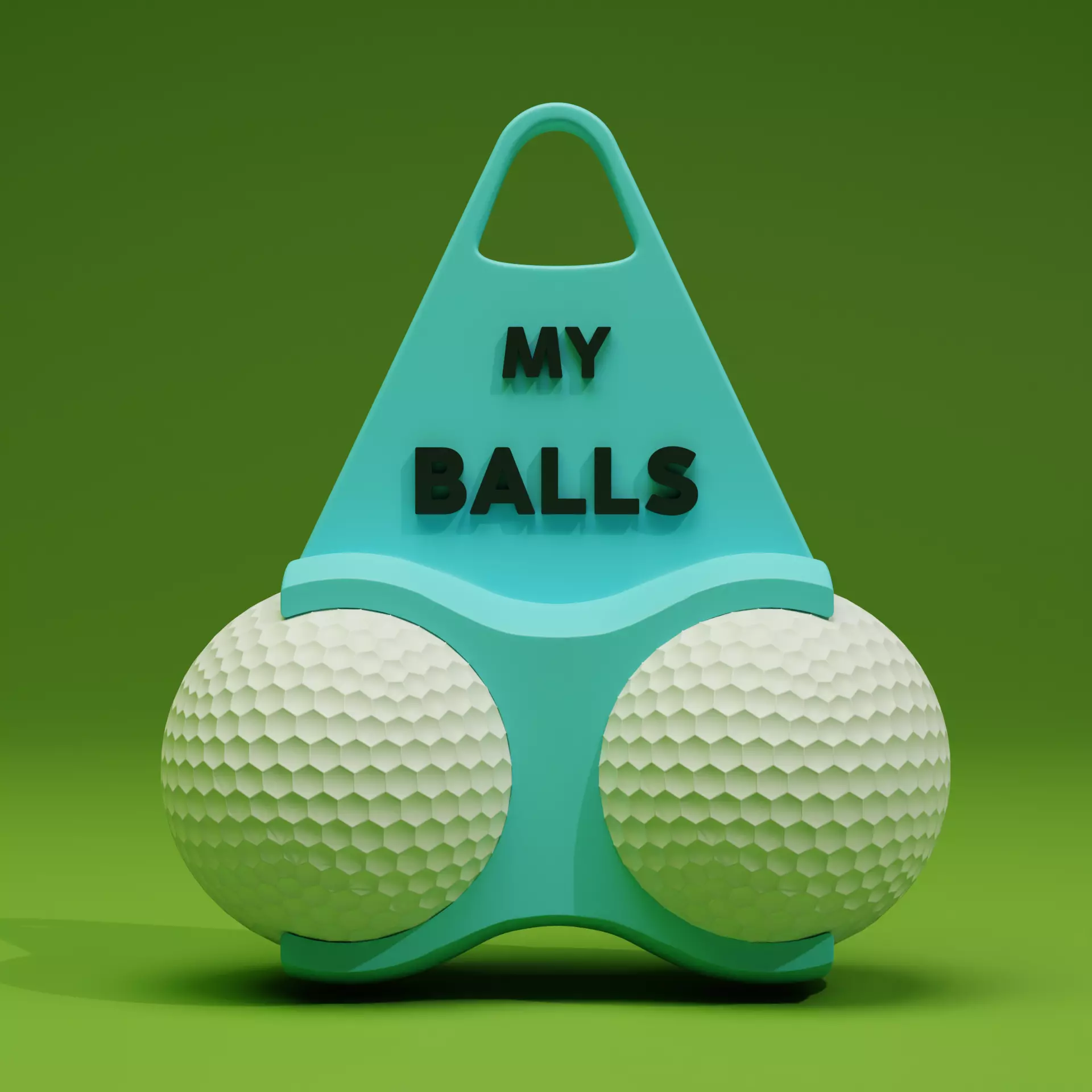 Golf Ball Holder and Tee Holder - Improved - Add Name 3D print model_0