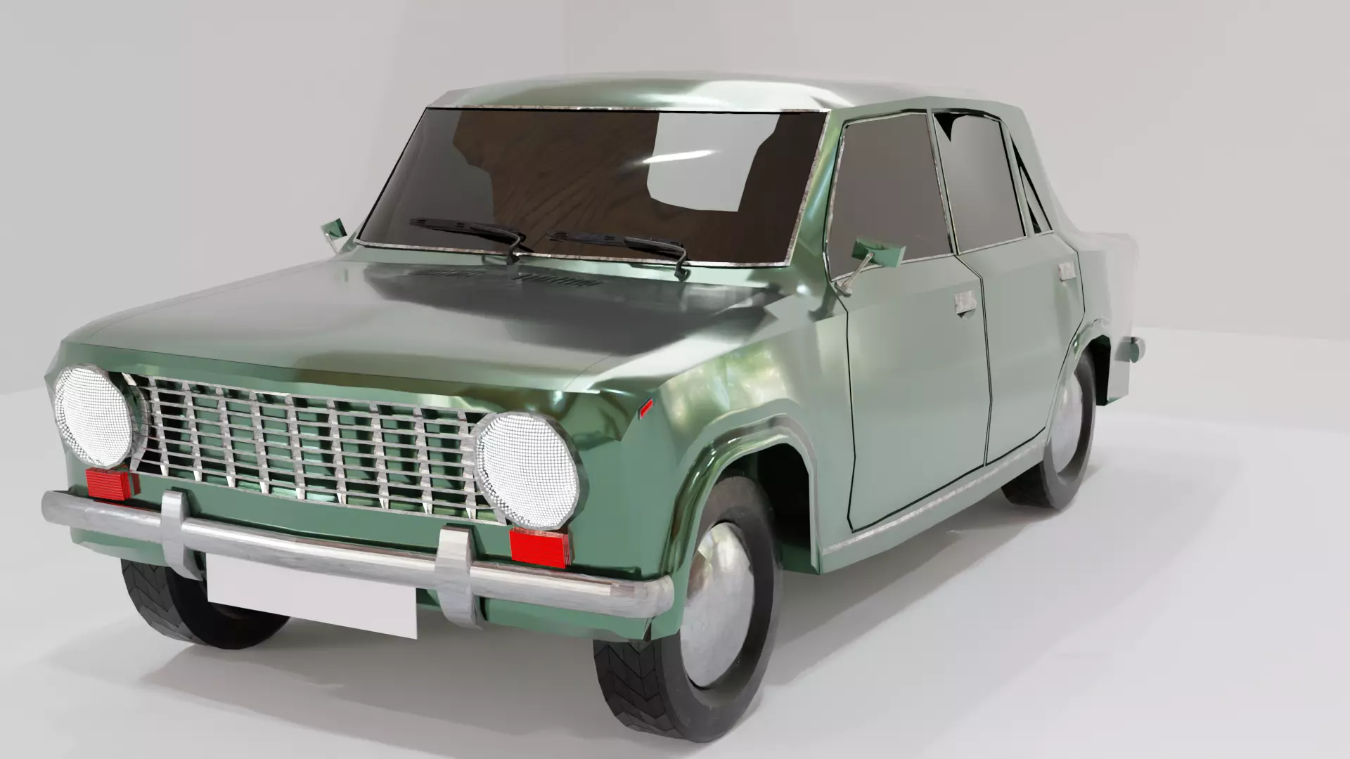 Low Poly Classic Car 3D Model Low-poly 3D model_0