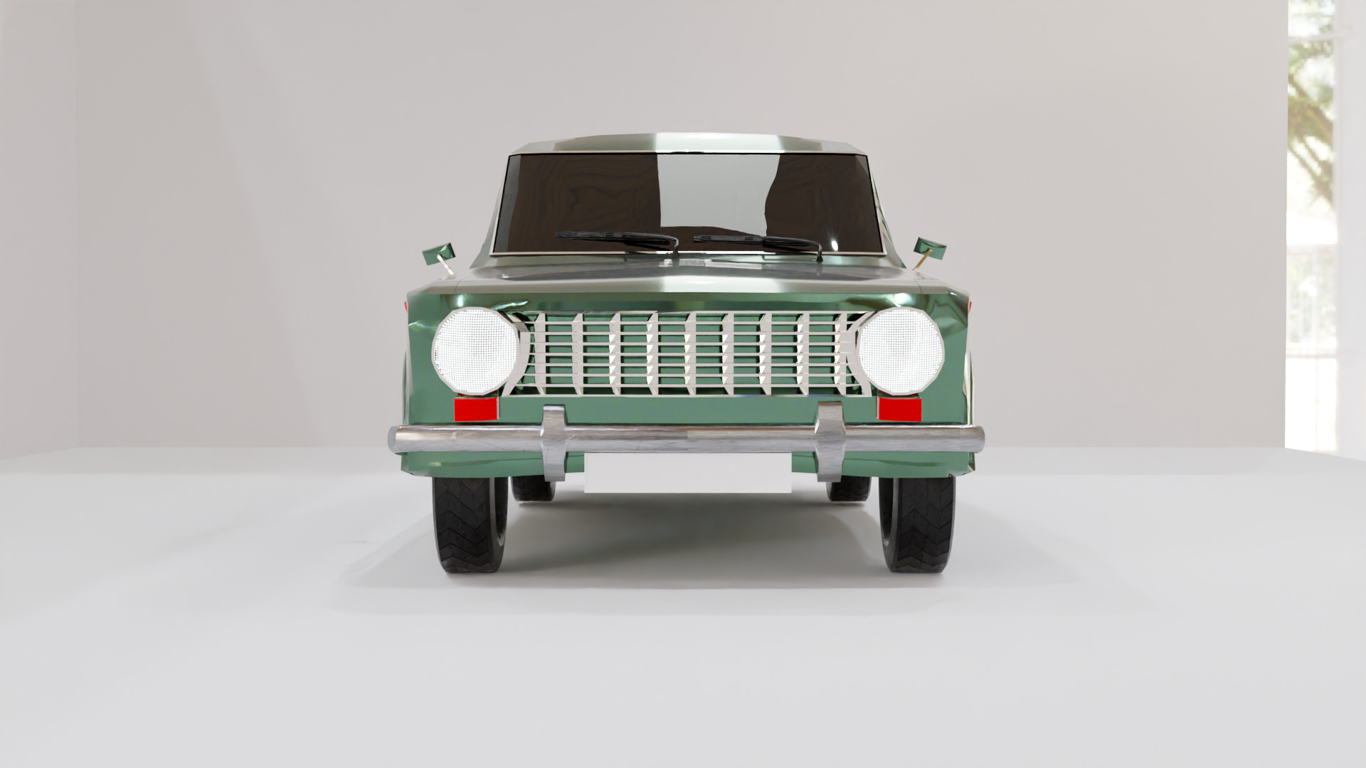 Low Poly Classic Car 3D Model Low-poly 3D model_2