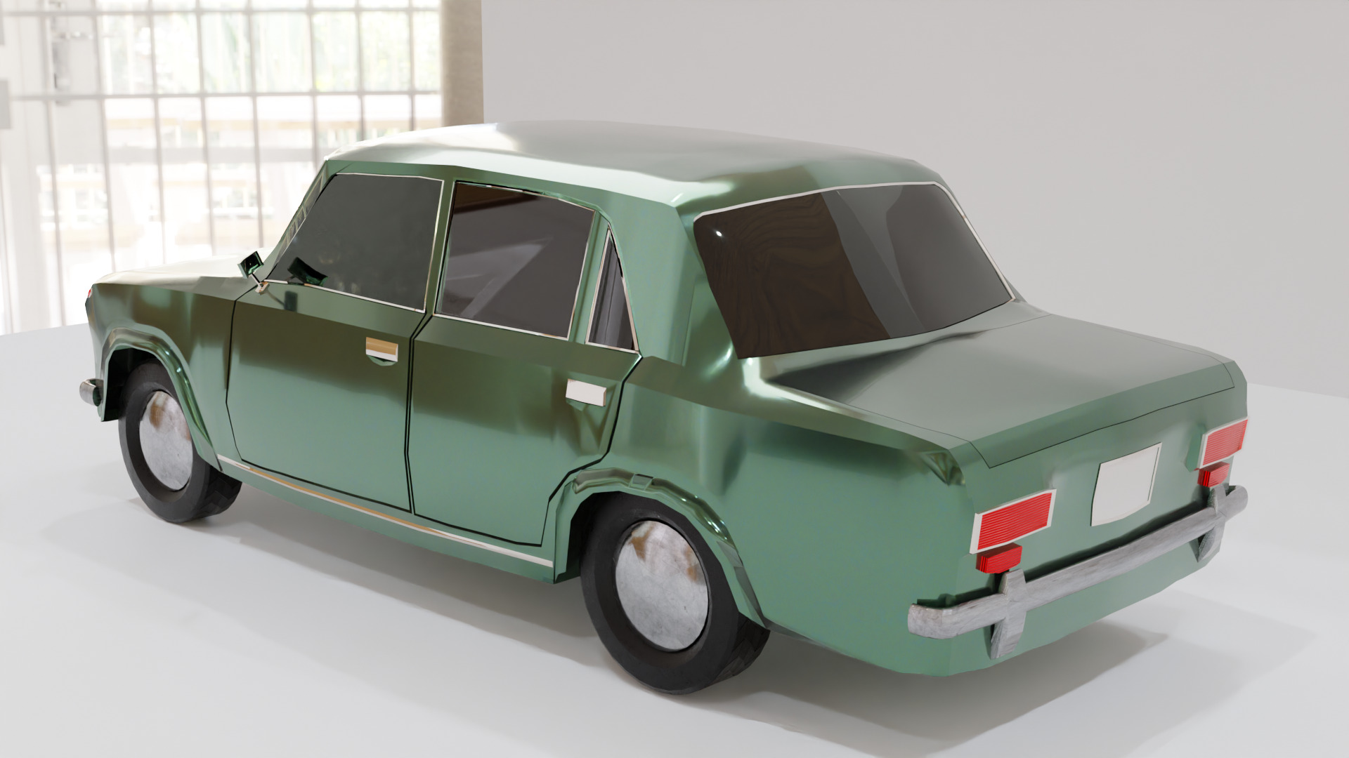 Low Poly Classic Car 3D Model Low-poly 3D model_1