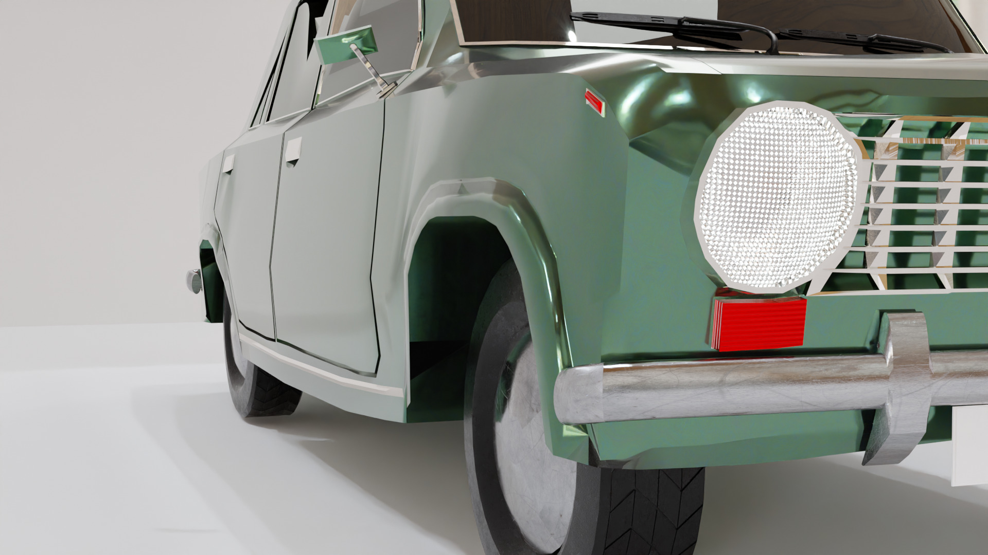 Low Poly Classic Car 3D Model Low-poly 3D model_3