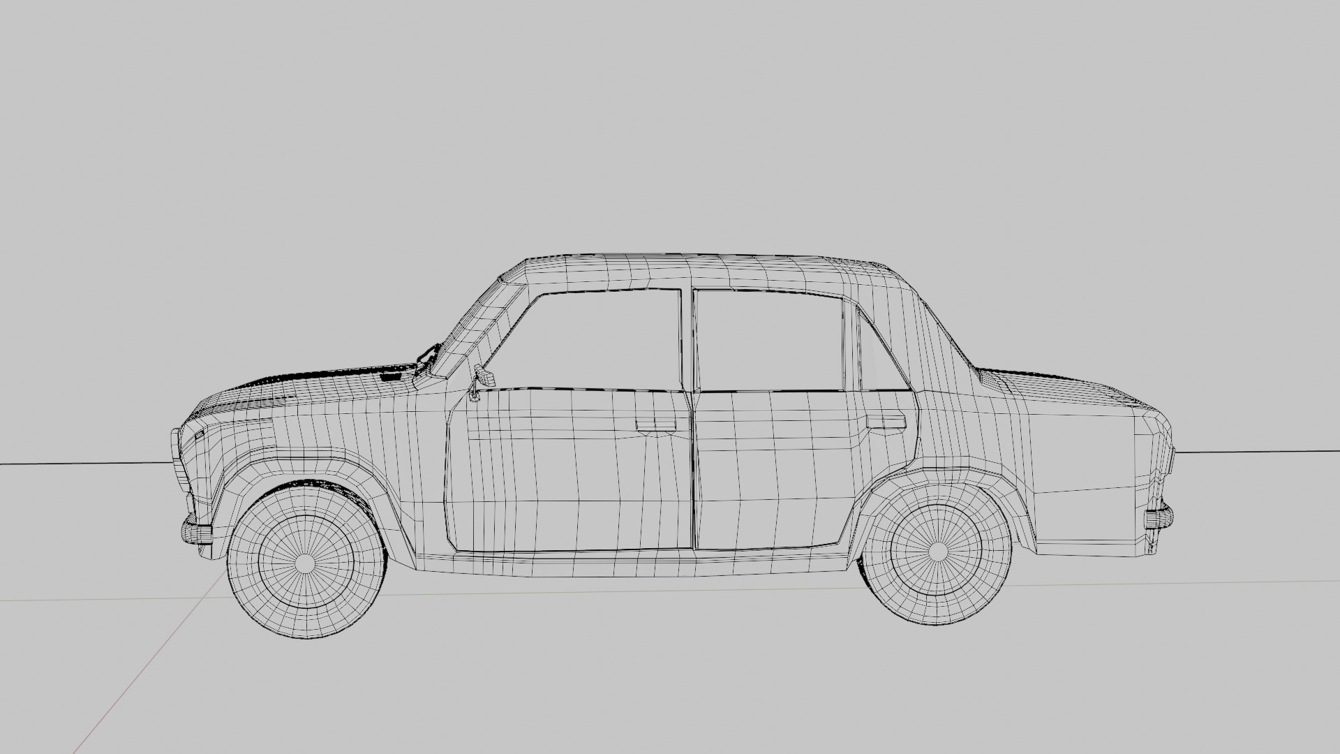 Low Poly Classic Car 3D Model Low-poly 3D model_4