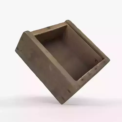 Photorealistic 3D scan of old wooden toolbox