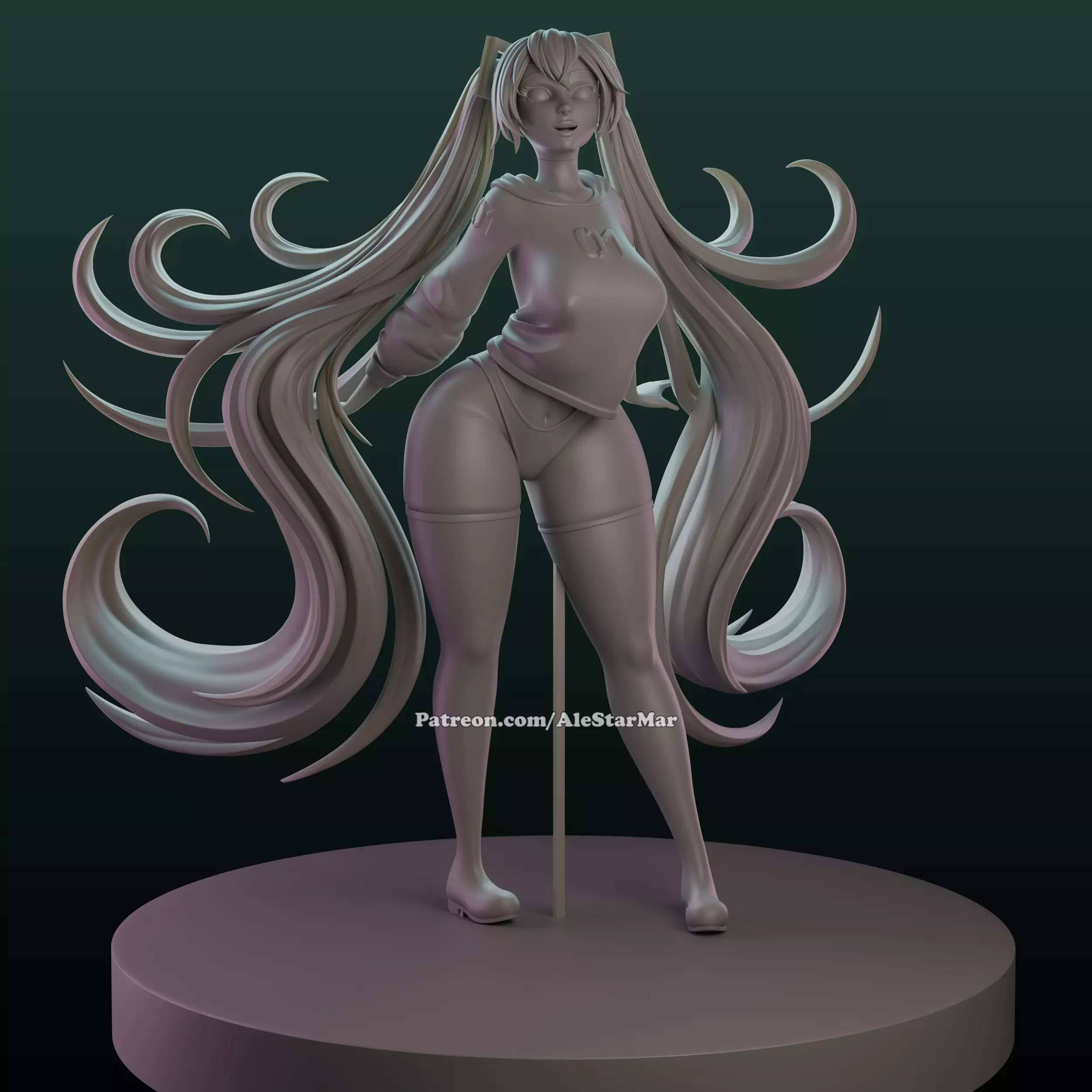 Hatsune Miku - STL for 3D Print 3D print model_0