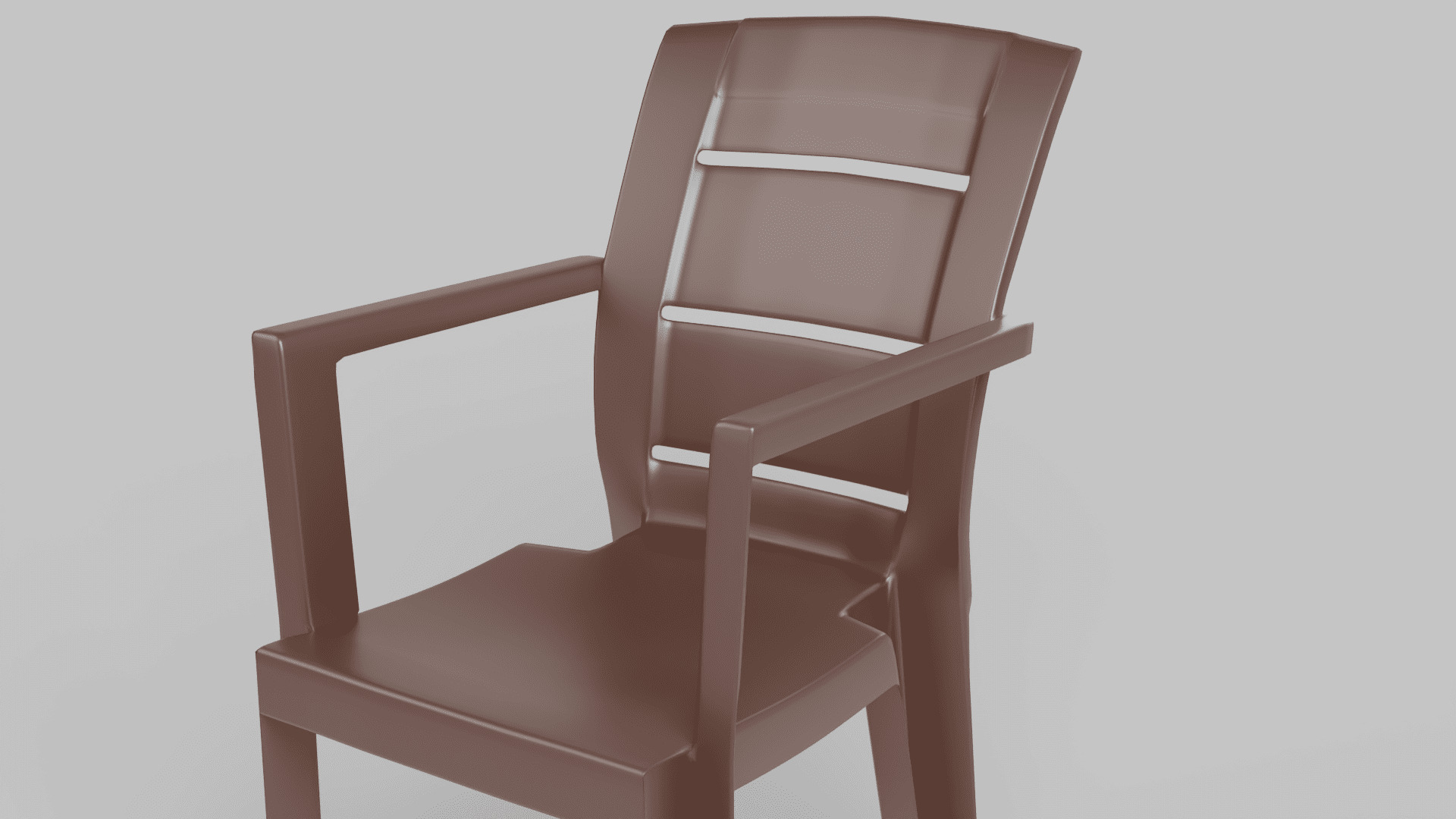 Plastic Chair Low-poly 3D model_4