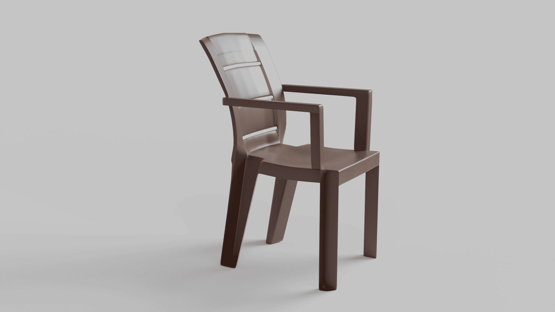 Plastic Chair Low-poly 3D model_2