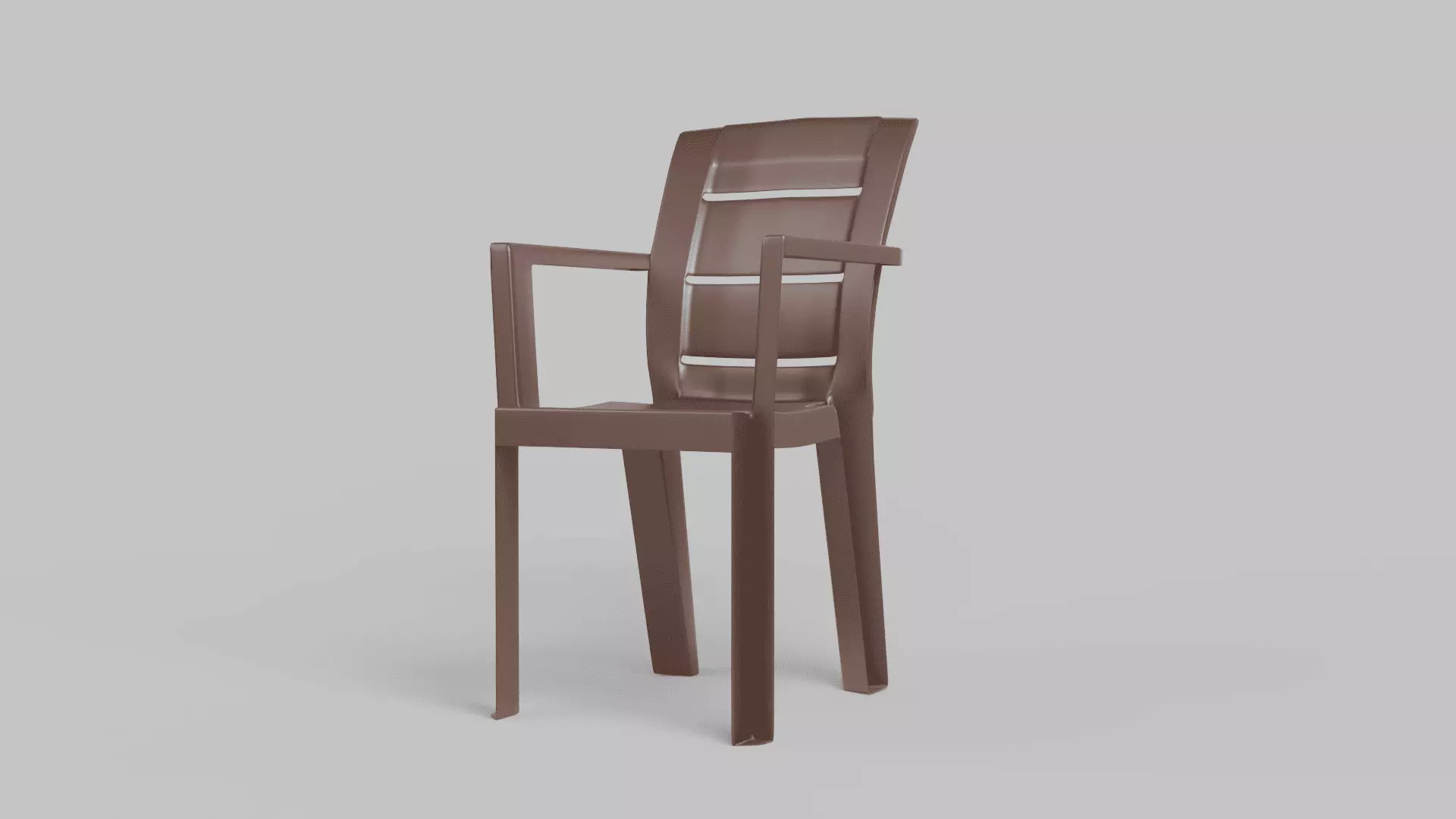 Plastic Chair Low-poly 3D model_0