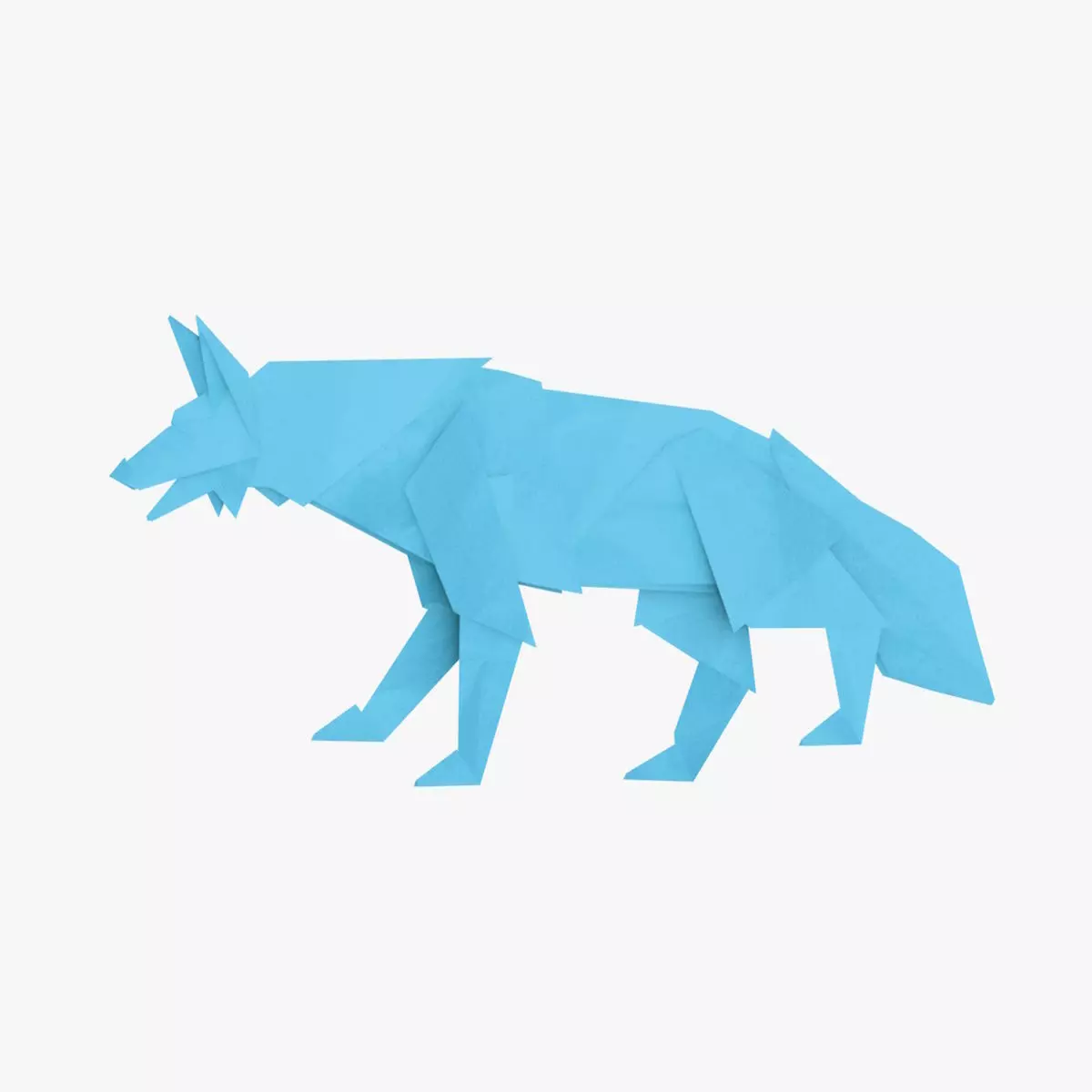 Origami Wolf Low-poly 3D model