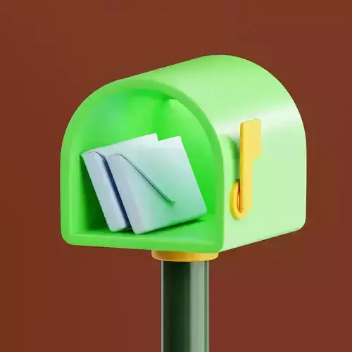 Mail Box 3D Illustration AR VR Lowpoly game ready model 3D model
