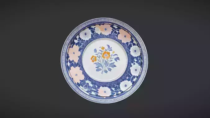 Decorative floral patterned plate