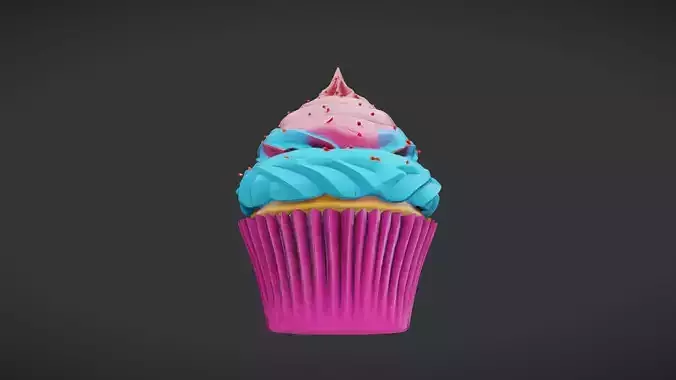 colorful frosted cupcake