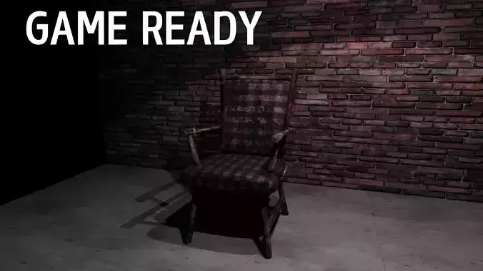 OLD Wooden Chair Game Ready Asset Low-poly 3D model