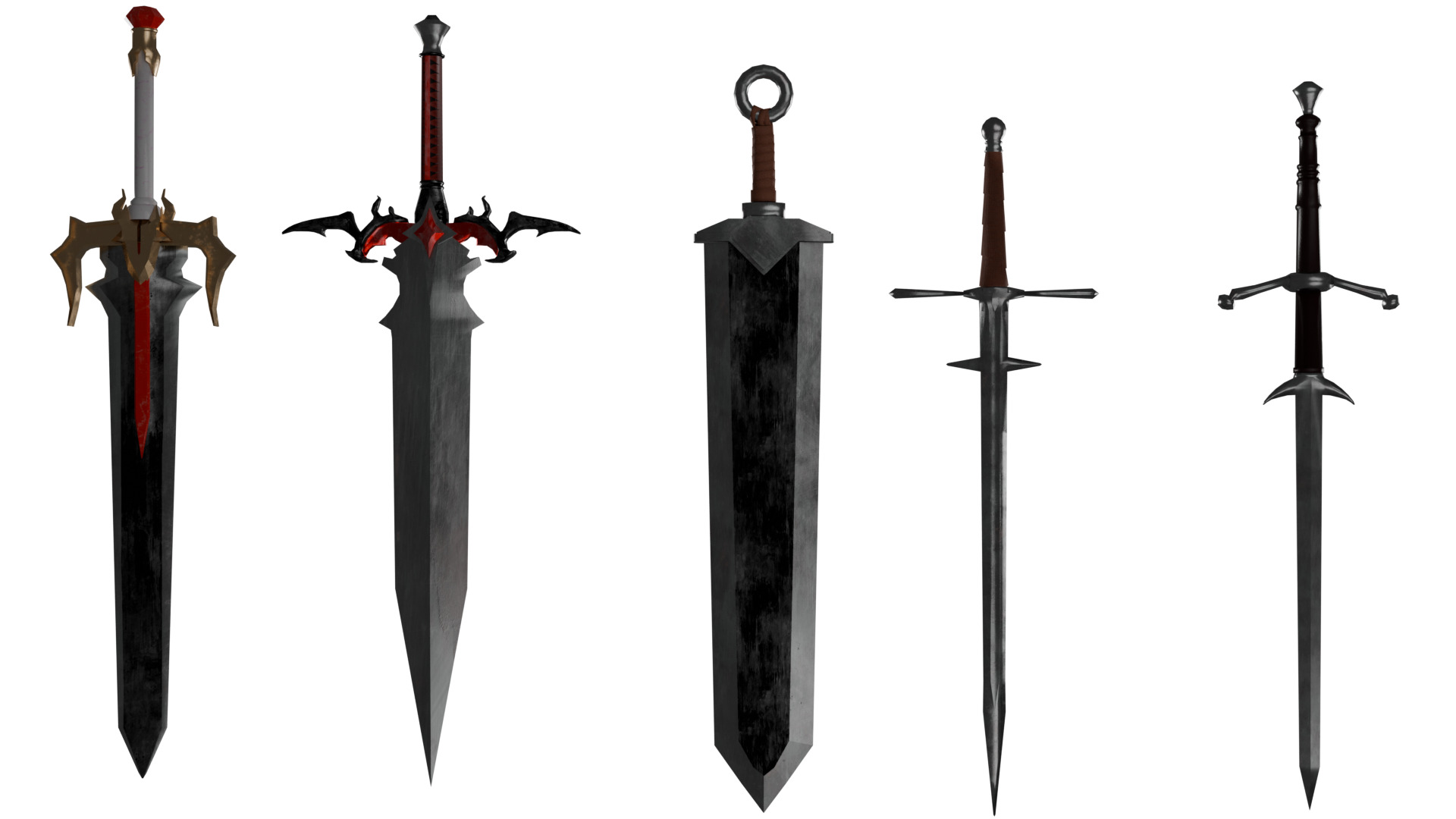 Sword 3D Low poly ready for game asset free VR / AR / low-poly 3D model ...