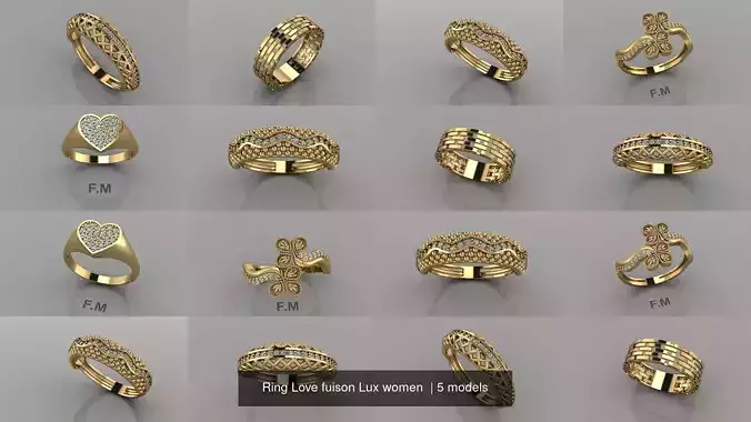 Ring Love fuison Lux women  3D Model Collection