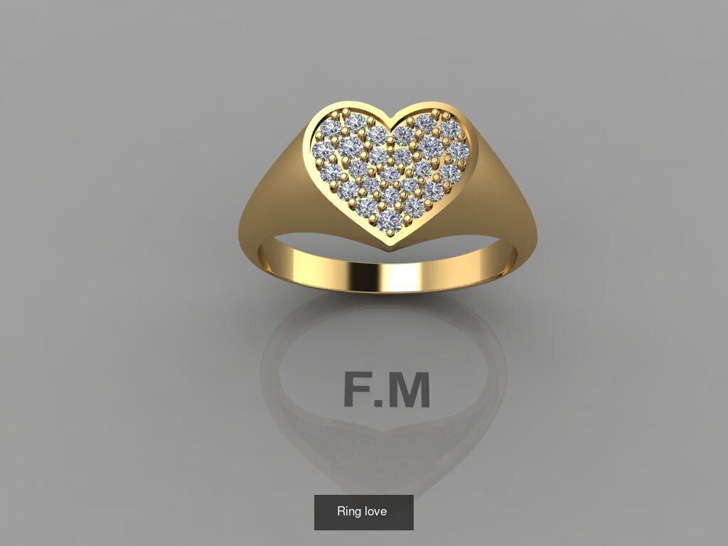 Ring Love fuison Lux women  3D Model Collection_5