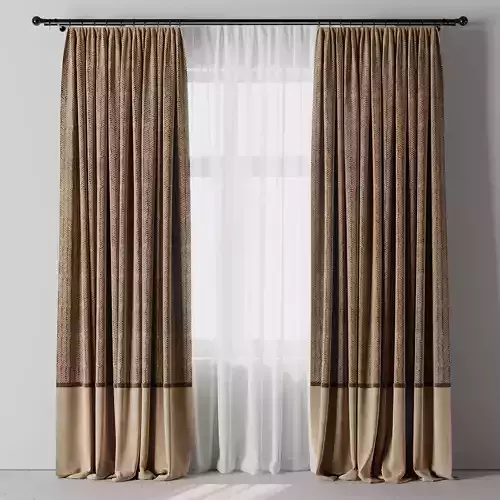 Curtain with rod 15 brown patterned curtain HBH