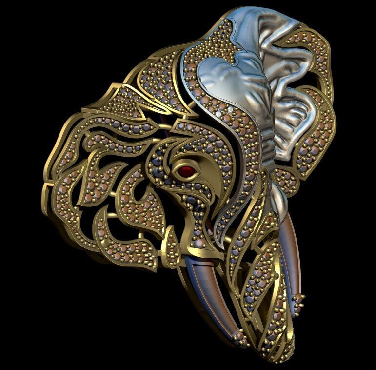 ELEPHANT BROOCH 3D print model_3