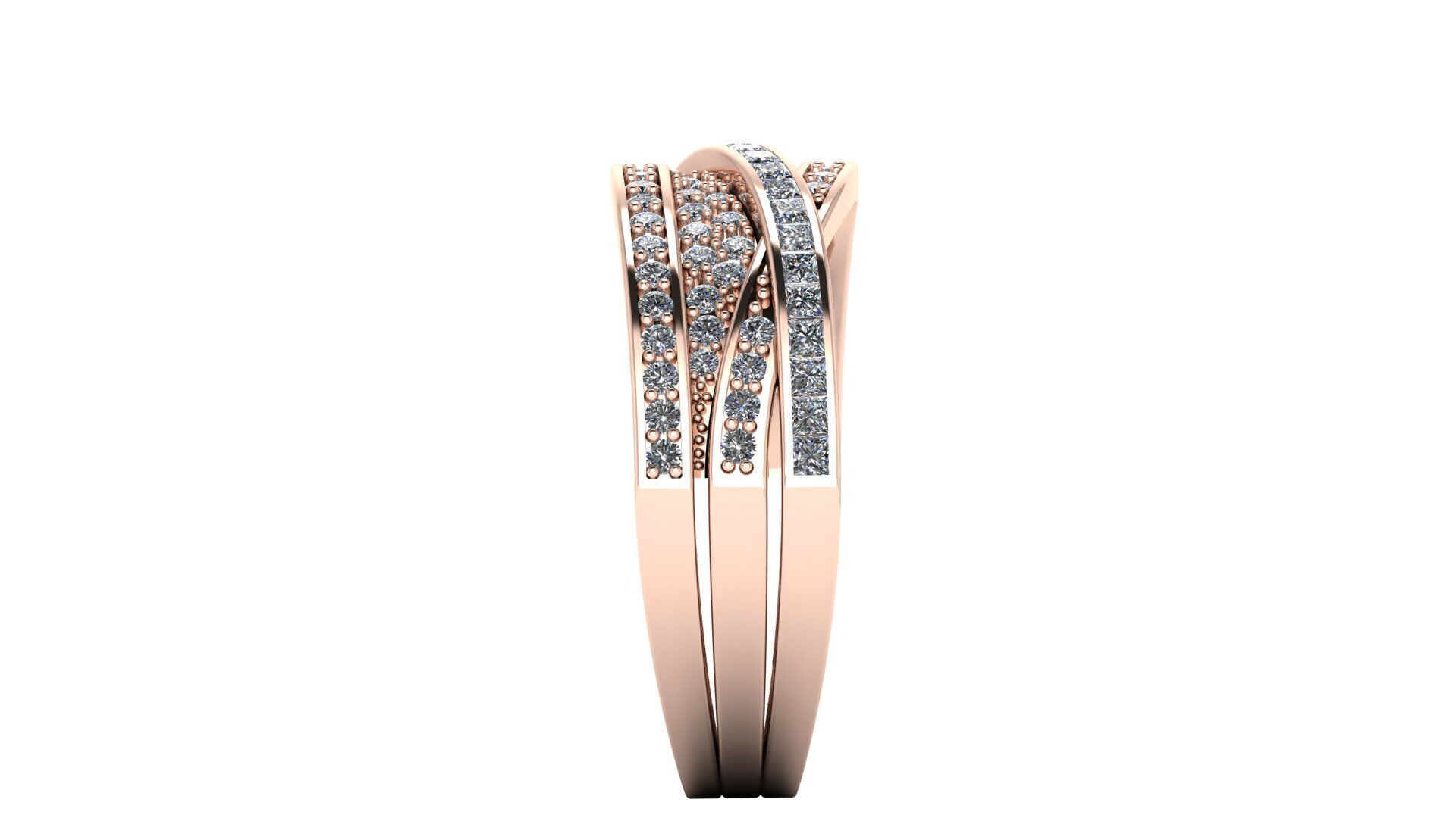 Crossover Bands Ring 3D Model  High-Quality Jewelry CAD Design 3D print model_8
