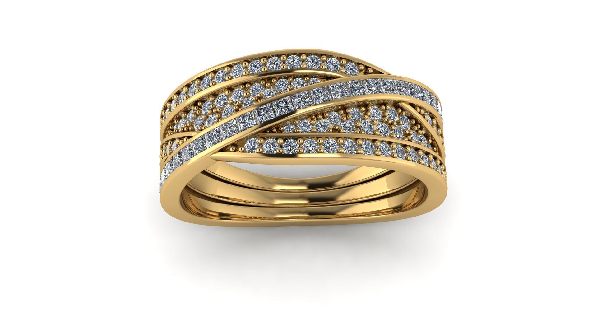 Crossover Bands Ring 3D Model  High-Quality Jewelry CAD Design 3D print model_6