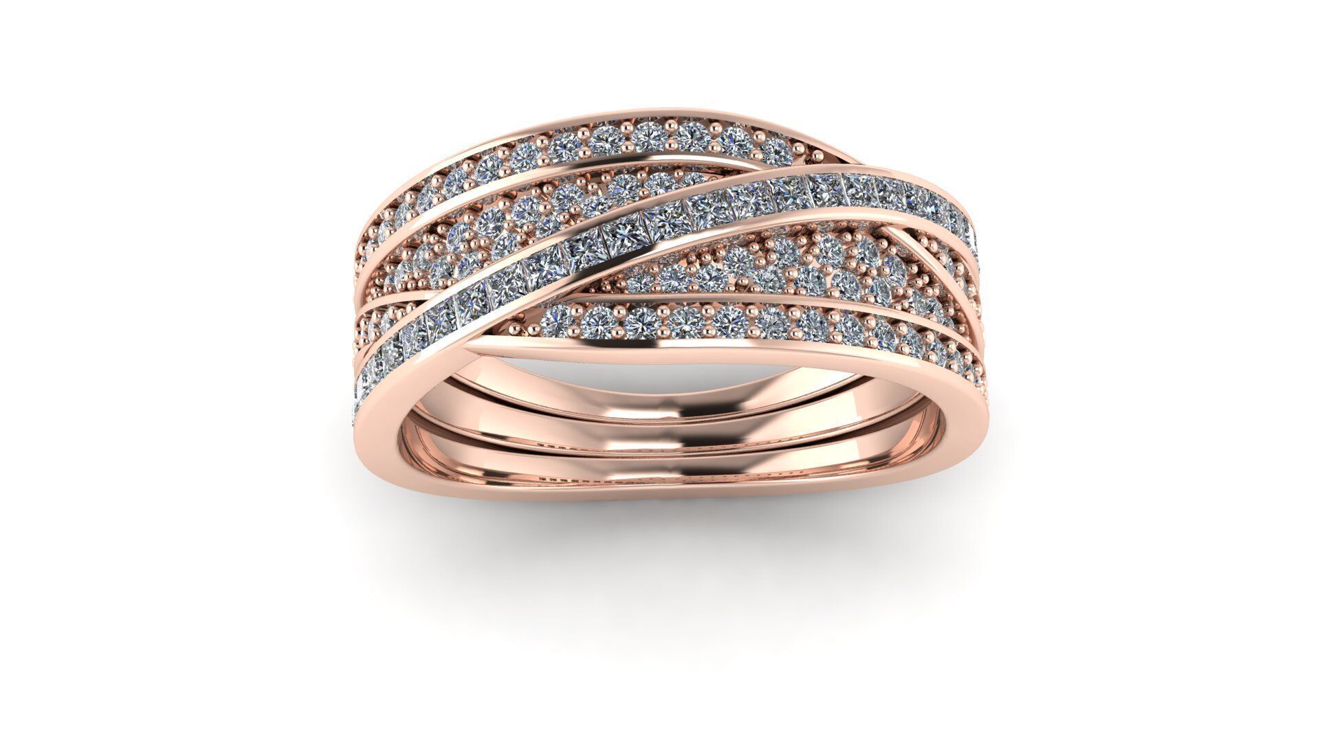 Crossover Bands Ring 3D Model  High-Quality Jewelry CAD Design 3D print model_5