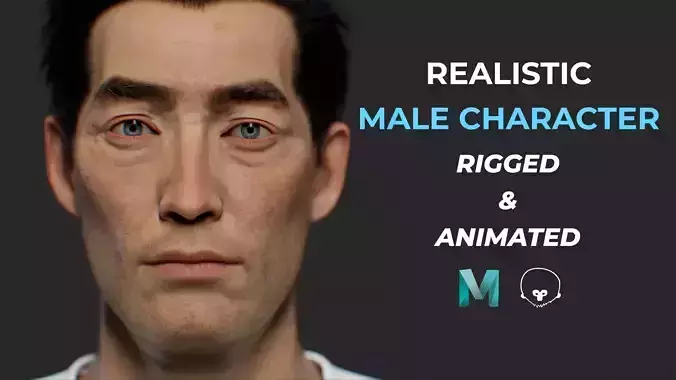 Aiguo - Realistic Rigged Male Character with Animations 3D model