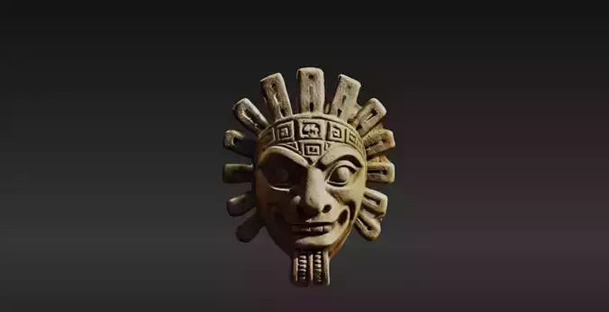 Carved Tribal Mask 7 - 3D Model
