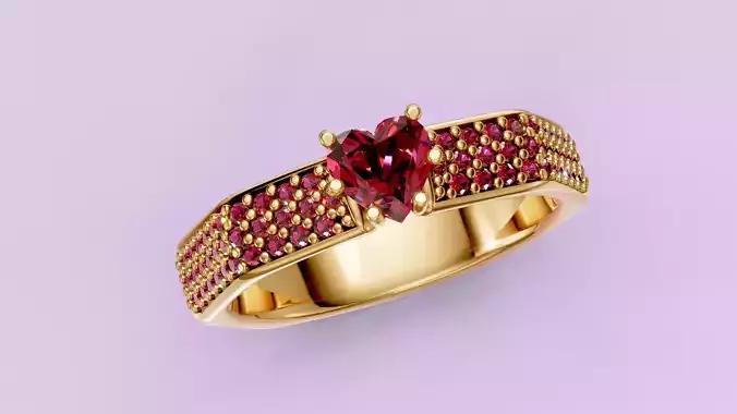 Heart Hexagon Diamond ring