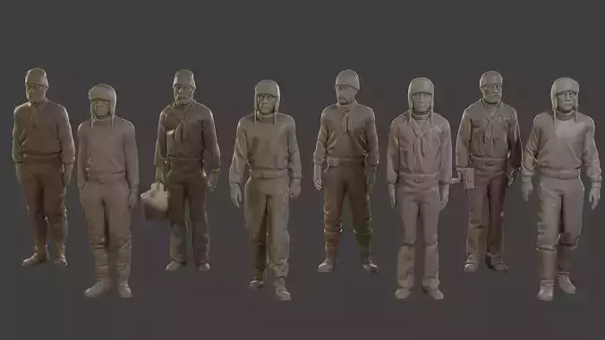 1900 Antartic Sailor ANS1 Pack 1 3D Model Collection