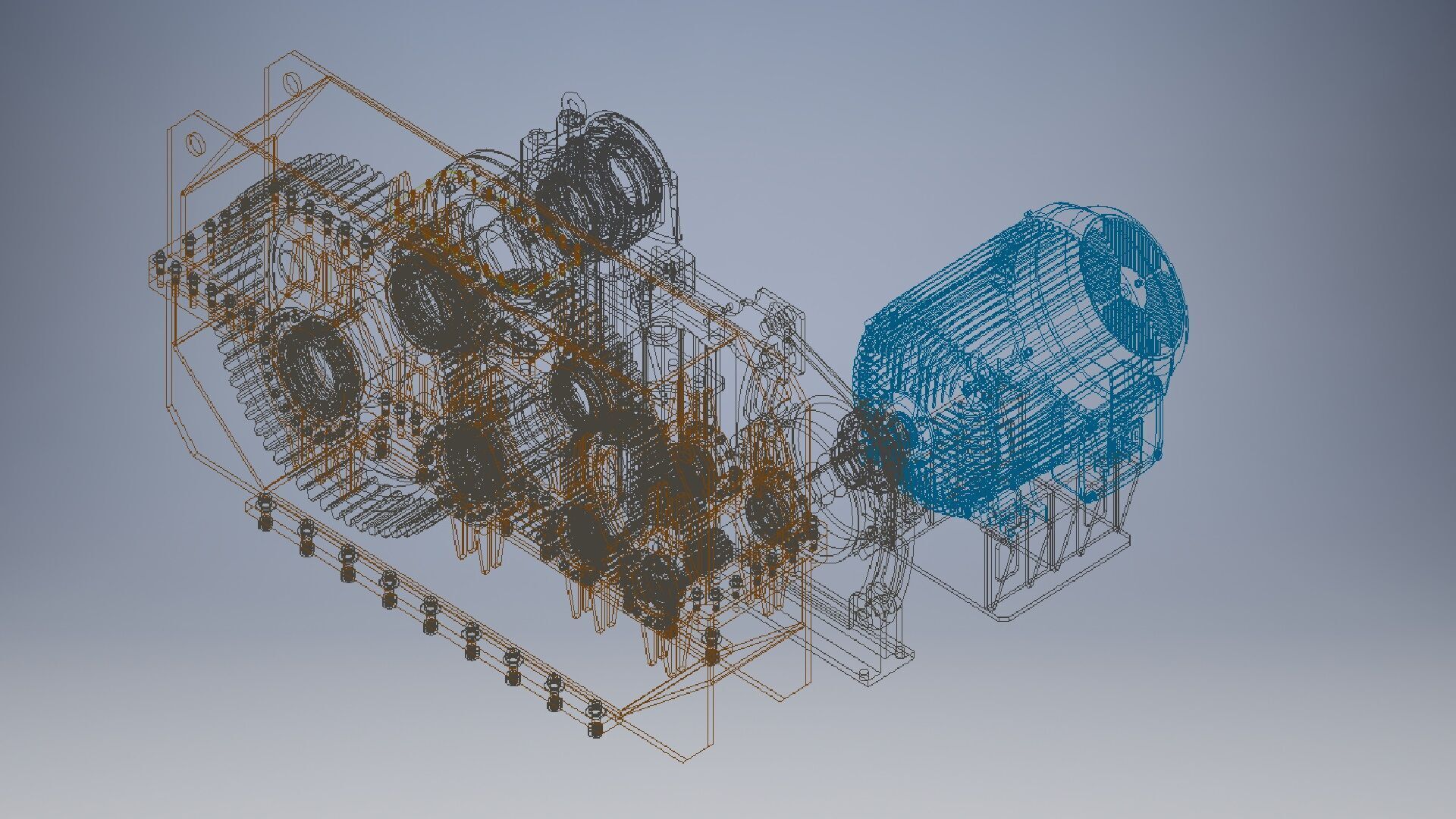 3 Speeds reducer gearbox 3D model_12