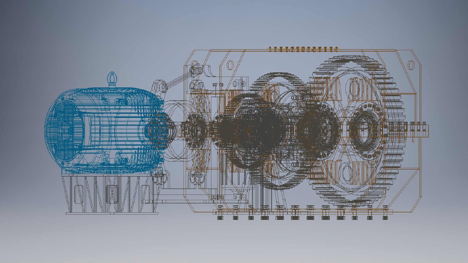 3 Speeds reducer gearbox 3D model_7