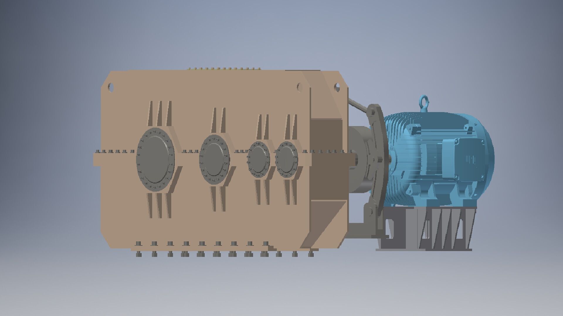 3 Speeds reducer gearbox 3D model_4