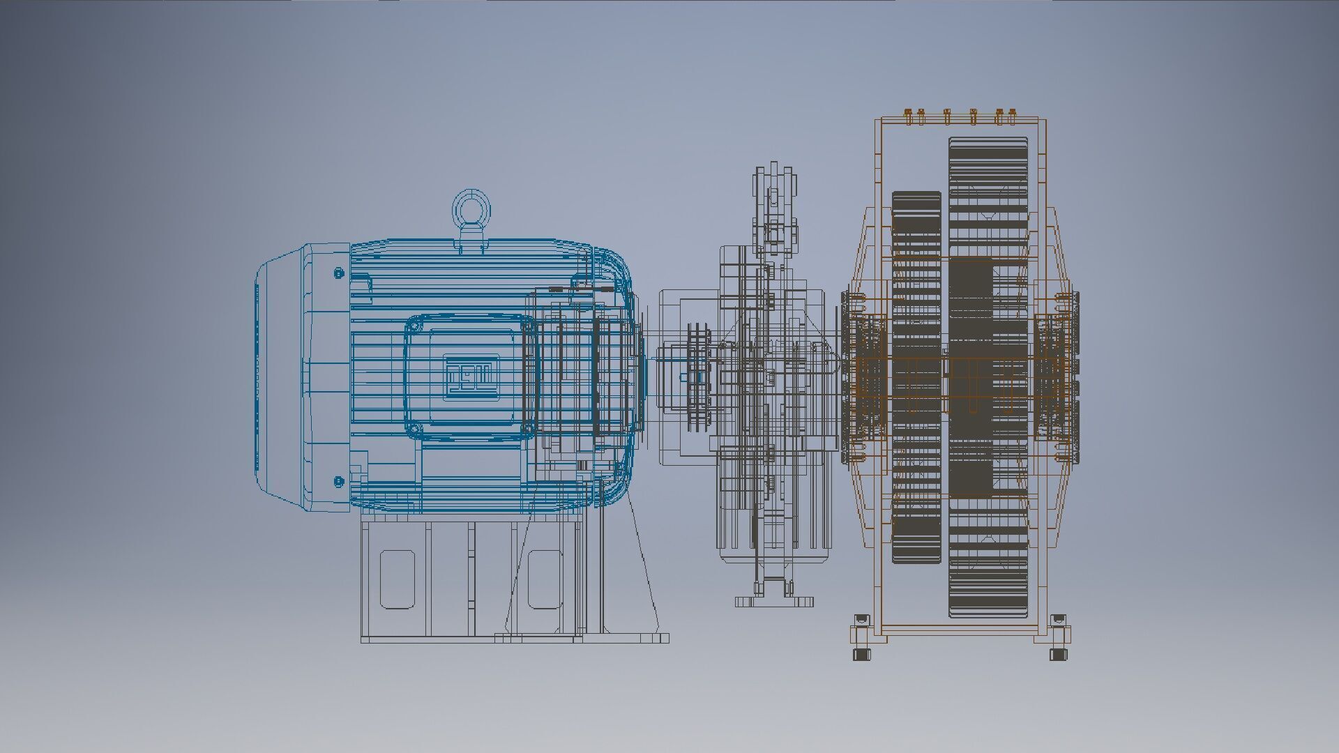 3 Speeds reducer gearbox 3D model_9