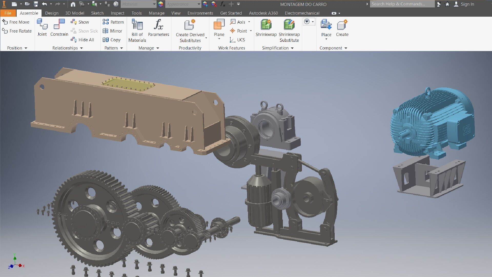 3 Speeds reducer gearbox 3D model_18
