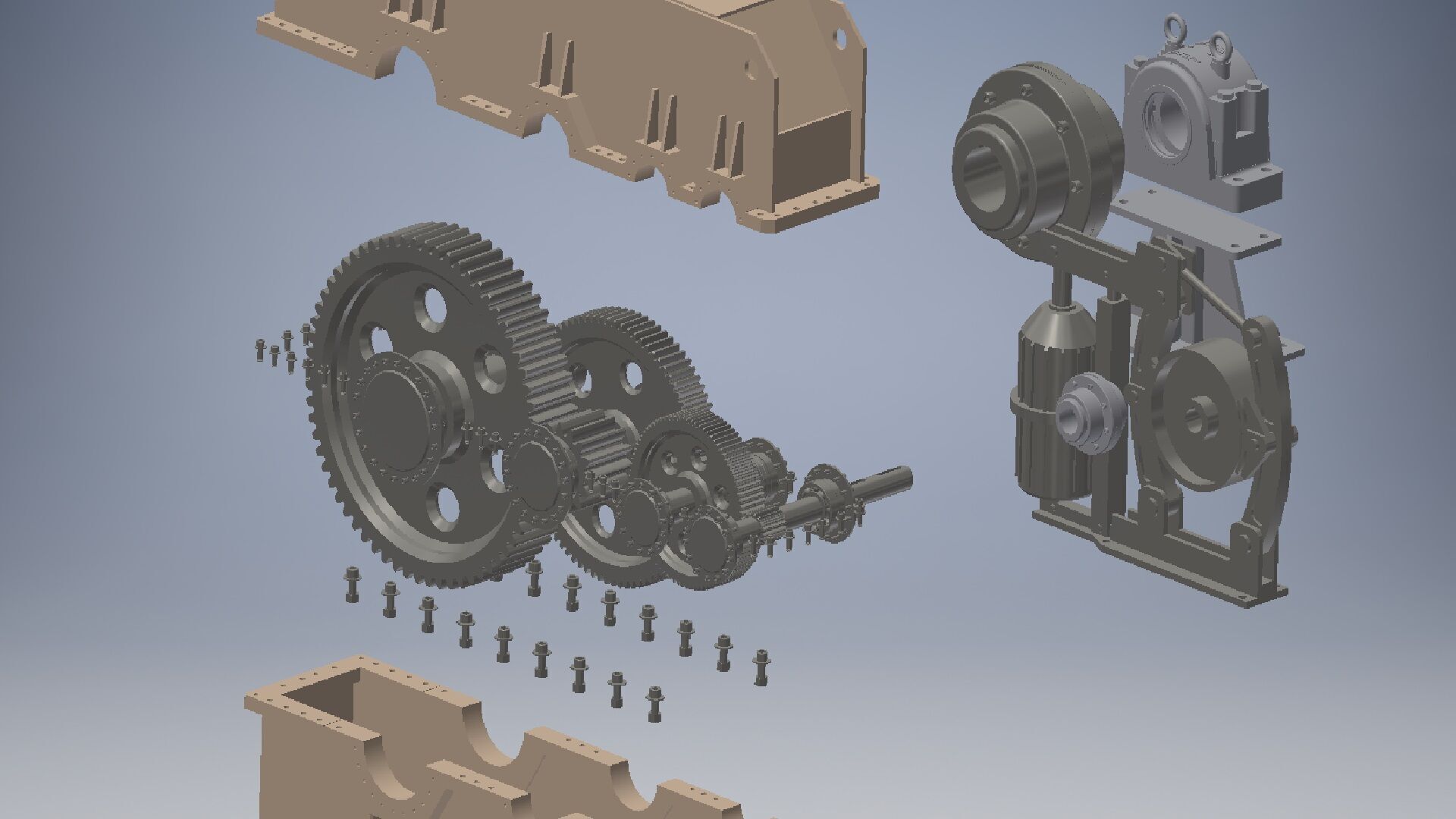 3 Speeds reducer gearbox 3D model_16