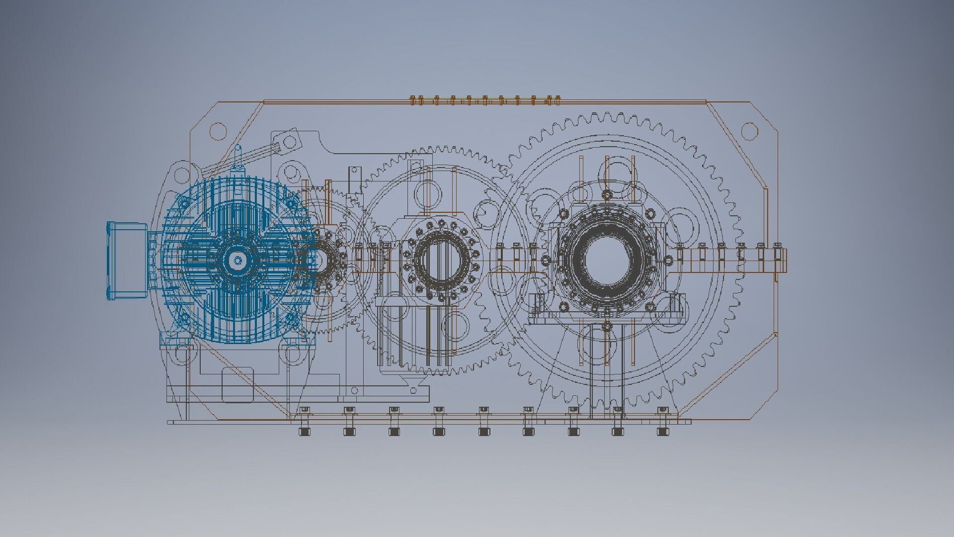 3 Speeds reducer gearbox 3D model_5